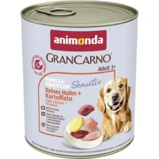 animonda GranCarno Sensitiv Nassfutter Hund Adult, Huhn und Kartoffel 12x800 g