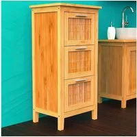Eisl Unterschrank Bambus Badschrank schmal mit 3 Schubladen