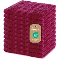 Lavea Seiftuch 10er Gästehandtücher Set 30x30 cm Elena Frottee, kleine Waschlappen, 100% Baumwolle (10er Set), 500 g/m² Frottier, weich & saugstark, pflegeleicht
