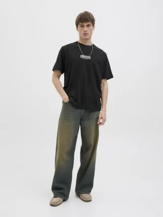 JACK&JONES - JORTAVIRA POP TEE SS CREW NECK OC25 black - Gr. - L