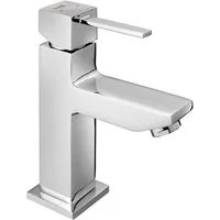 welltime Waschtischarmatur Trento, Wasserhahn Wassersparende Eco-Click-Funktion, inkl. Pop-Up Ablaufventil