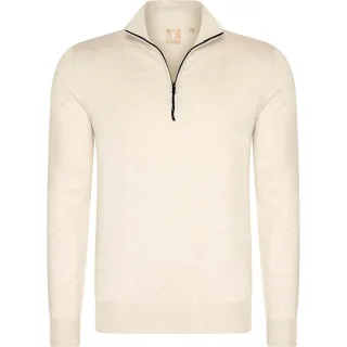 Solution Pullover Simon Zipper Strick Beige