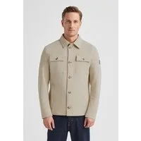 Milestone Hemdjacke MSOhio Herren Overshirt Übergangsjacke klassisch mit Logo Badge