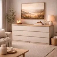 Home affaire Kommode Naia, 6 Schubladen im skandinavischen Design, Breite 158 cm, Viel Stauraum mit griffloser Front, in mehreren Farben