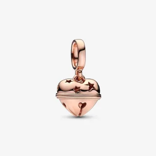 Pandora 'Festive' Damen Charm aus vergoldetem Metall - Rosa 782376C00