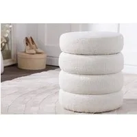 riess-ambiente Sitzhocker VOGUE Ø50cm creme weiß (Einzelartikel, 1 St), Wohnzimmer · Bouclé · rund · mit Stauraum · Scandinavian Design