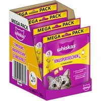 Whiskas WHISKAS® KNUSPERTASCHEN™ Beutel mit Huhn und Käse 4 x 180g, Snack für: Katze