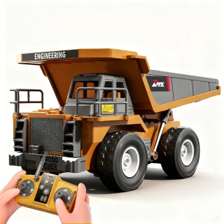 ZMX Z6834YG RTR 1/18 2.4G 8CH Alloy RC Car Simulation Mining Dump Truck LED Light Sound Engineering Vehicles Desktop Toy