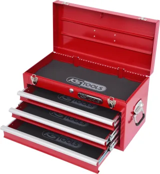 KS Tools Werkzeugtruhe mit 3 Schubladen-rot, L508xH255xB303mm rot - 891.0003