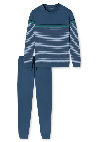 SCHIESSER - Schlafanzug lang jeansblau - Gr. - 58