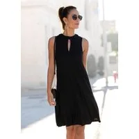 LASCANA Jerseykleid in weit schwingender Form mit Taschen, figurumspielend Sommerkleid mit Bindeband im Nacken, elegantes Viskosekleid, Festival
