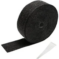 Clanmacy Auspuff-Flexrohr Titan Hitzeschutzband Auspuffband Krümmer Band mit Metallkabelbinder