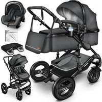 KIDUKU Kombi-Kinderwagen KIDUKU® 3 in 1 Kombi-Kinderwagen Buggy Reisebuggy inkl. Auto- Babyscha, Kindertisch