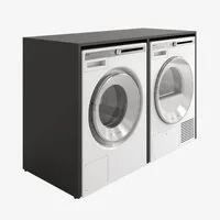 Platan Room Waschmaschinenumbauschrank DORA Waschmaschinenschrank 130 cm breit Überbauschrank Waschmaschine oder Wäschetrockner Schrank für Bad