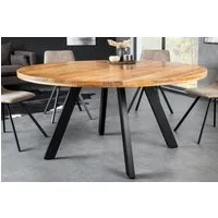 riess-ambiente Esstisch IRON CRAFT 140cm natur/schwarz - Mango-Massivholz, Eisen-Beine, rund (Einzelartikel, 1-St), Industrial Design & bis zu 6 Personen – ideal für Dein Loft-Esszimmer