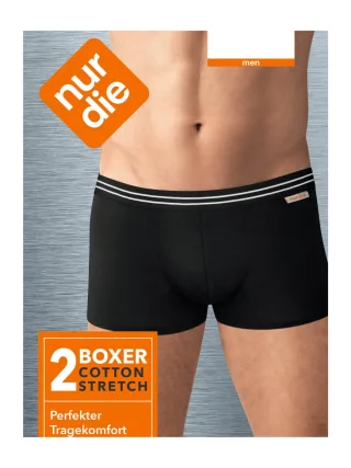 NUR DIE Herren 2er Pack Boxershorts Cotton Stretch