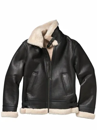 Mey & Edlich Herren B3 Lammfell-Jacke Braun Lammfell