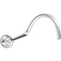 PIERCINGLINE Nasenpiercing Titan Nasenstecker Spirale FLACHER KRISTALL (Nasenstecker, 1-tlg)