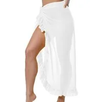 Zaewry Sarong Damen Strand-Sarong aus – leichtes, Wickelkleid, Strandkleid, halbtransparentes Strandtuch und Wickelrock, Strand-Cover-Up