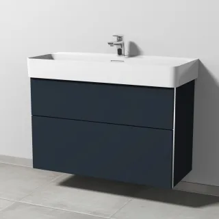 Sanipa 3way Waschtischunterbau zu Laufen VAL Waschtisch mit 2 Auszügen, Marine-Matt BP8241R