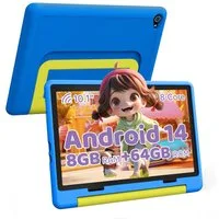 BUFO 10'' Android 64GB 1280x800 HD IPS WiFi 6 Lern Kinder Tablet (10", 64 GB, Android 14, 5G WiFi, Kids Bumper Blau, Elterliche Kontrolle, Anti-Blaulicht)