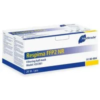 MediTrade Filtrierende Halbmasken FFP2 Respima - Atemschutzmasken FFP2 - mit Ohrschlaufen, ohne Filter, 20-St.
