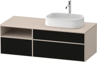 Duravit Zencha Konsolenwaschtischunterbau wandhängend Schwarz Linienstruktur & Taupe n/a & Supermatt ZE4829063830000