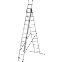 Hailo Vielzweckleiter HobbyStep combi (Set), Aluminium Kombileiter 3-teilig 3x12 Sprossen