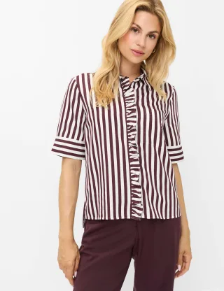 Brax Damen Bluse Style VICA FRIL blackberry violet, dunkles lila, Gr. 46