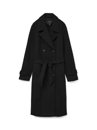 VERO MODA - VMFORTUNEVEGA LONG TRENCHCOAT GA NOOS Black - Gr. - L