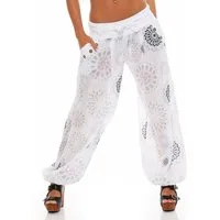 malito more than fashion Haremshose malito Damen Pumphose mit Print, leichte Stoffhose inkl. Gürtel, Pumphose Aladinhose mit Print Einheitsgröße