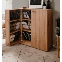 Furn.Design Schuhschrank Logu (Kommode in Eiche Artisan, ausklappbar, 100 x 110 cm) bis 24 Paar Schuhe