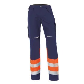 KÜBLER REFLECTIQ Hose Klasse 1 warnorange/dunkelblau 56 - 2208 8340-3748-56