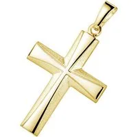 Materia Kreuzanhänger Gold satiniert KA-22, aus 925 Sterling Silber, vergoldet