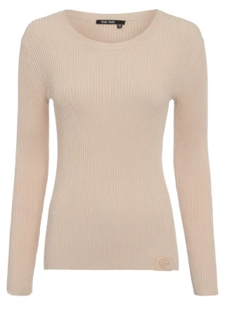Marc Aurel - Pullover in Rippen-Optik biscuit melange - Gr. - 46