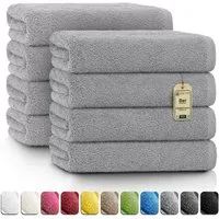 NatureMark Handtücher 8er-Sparpack Handtücher 50x100cm, 100% Baumwolle (8-St), 8X Handtücher, 100% Baumwolle, Silber grau, 50 x 100cm