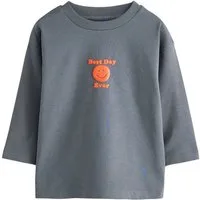 Next Langarmshirt Langarmshirt mit kleinem Grafikprint (1-tlg)
