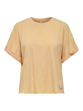 ONLY - T-Shirt Washed-Optik gelb - Gr. - S