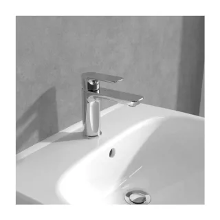 Villeroy und Boch O.Novo Waschtischarmatur TVW10400300161 ohne Zugstangen-Ablaufgarnitur, chrom
