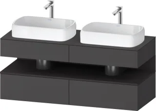 Duravit Qatego Konsolenwaschtischunterbau wandhängend Graphit Matt 1400x550x600 mm - QA4767080490010 QA4767080490010