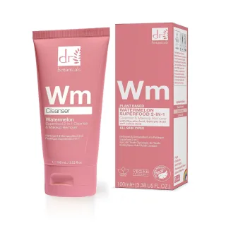 Dr Botanicals Wassermelonen Superfood 2-in-1 Reiniger & Make-up Entferner mit Glykolsäure, Salicylsäure & Milchsäure 100ml
