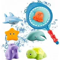 FOUORTUNATE-BEE Badespielzeug 7-teiliges Badespielzeug Set für Kinder Badewanne und Pool (7-tlg), Ideal für Bad, Badewanne und Schwimmbad