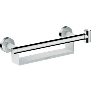 hansgrohe Comfort Haltegriff 26328400 weiß/chrom, mit Ablage und Brausehalter