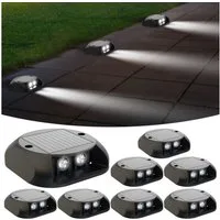 Quntis LED Solarleuchte solar lampen für außen, 4 Stück LED solarleuchten garten für Balkon, beleuchtung, LED fest verbaut, Kaltweiß, Gartenwege, Terrasse, Hof, Pool, Rasen, Weihnachtsdeko & Party Outdoor