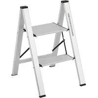 COSTWAY Trittleiter, 2 Stufen bis 150 kg, klappbar rutschfest, aus Aluminium