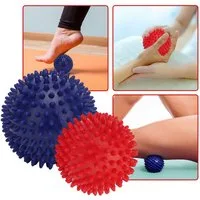 Casativo Massageball Noppen-Massagebälle Igelbälle für Fußreflexzonen Nacken Ø 9cm/Ø 7,5cm, 2-tlg., 2er/4er-Set, PVC-Igelbälle Ø9/7,5cm für gezielte Reflexzonenmassage/ 2er&4er-Set