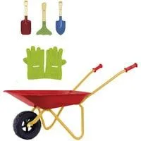 Kinderschubkarre, Gartenspielgerät mit Zubehör, Metall