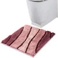 REDBEST Badematte WC-Vorlage "Louisville", Höhe 20 mm, eckig, Streifen/Hoch- Tiefstruktur