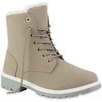 VAN HILL 812923 Stiefelette Warm Gefütterte Worker Boots Damen Outdoor Stiefeletten Robust 814346
