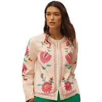 Love & Roses Kurzjacke Love & Roses kurze Jacke mit Stickerei, Kurzgröße (1-St)